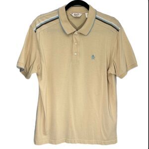 Original Penguin by Munsingwear Tan Polo Shirt with Sporty Contrast Trim Size XL
